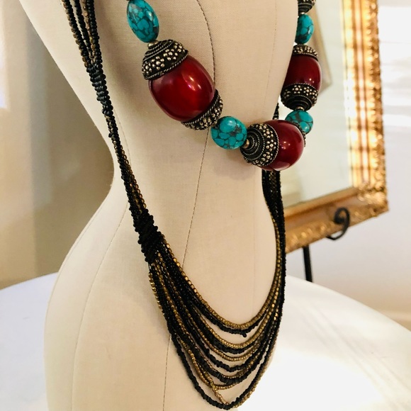 Vintage Southwestern Turquoise Bead Necklace lot - Picture 3 of 13